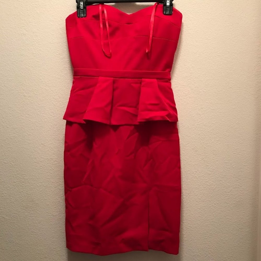 BCBGMAXAZRIA Women Red Pink Form-Fitting Dress Size 02 NEW